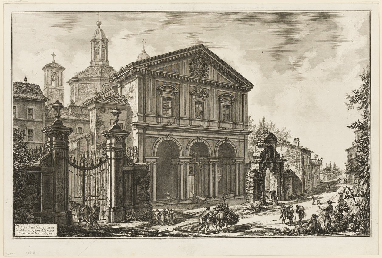 View of the Basilica of San Sebastiano fuori delle mura on the Appian Way, from Views of Rome by Giovanni Battista Piranesi