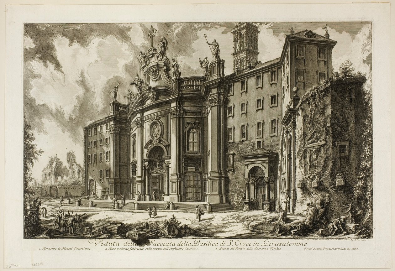 View of the Façade of the Basilica of S. Croce in Gerusalemme, from Views of Rome by Giovanni Battista Piranesi