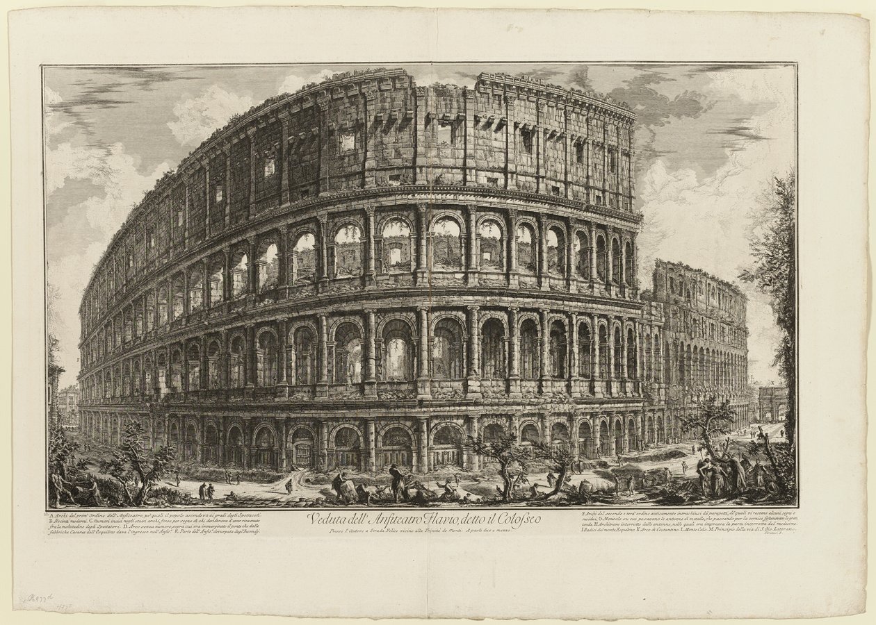 View of the Flavian Amphitheater, Called the Colosseum, from Views of Rome by Giovanni Battista Piranesi