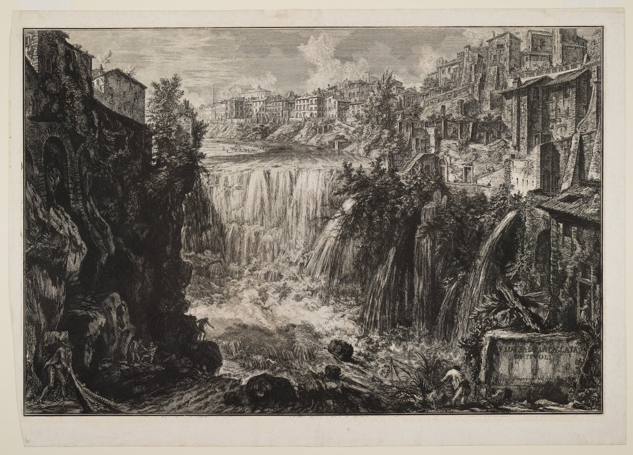 View of the Grand Cascade at Tivoli by Giovanni Battista Piranesi