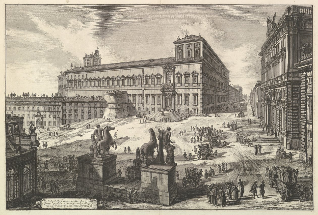 View of the Piazza di Monte Cavallo, from Vedute di Roma Roman Views by Giovanni Battista Piranesi
