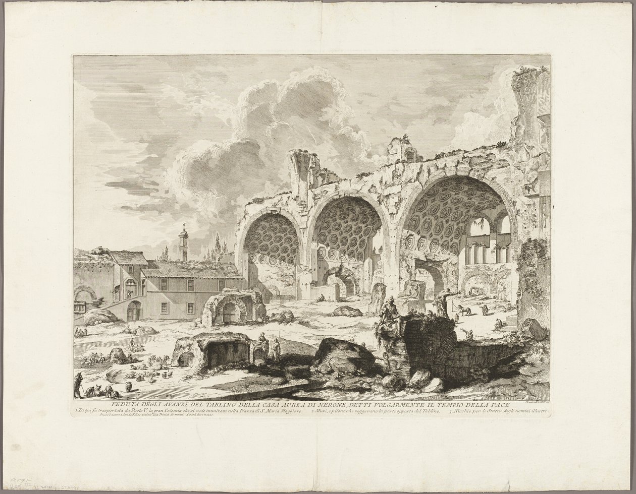 View of the Remains of the Dining Room of the Golden House of Nero, commonly called the Temple of Peace, from Views of Rome by Giovanni Battista Piranesi