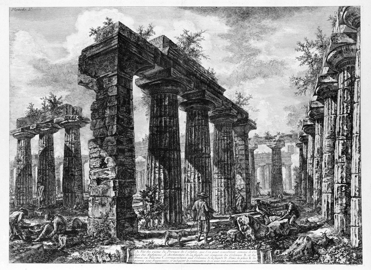 View of the Temples of Paestum by Giovanni-Battista Piranesi
