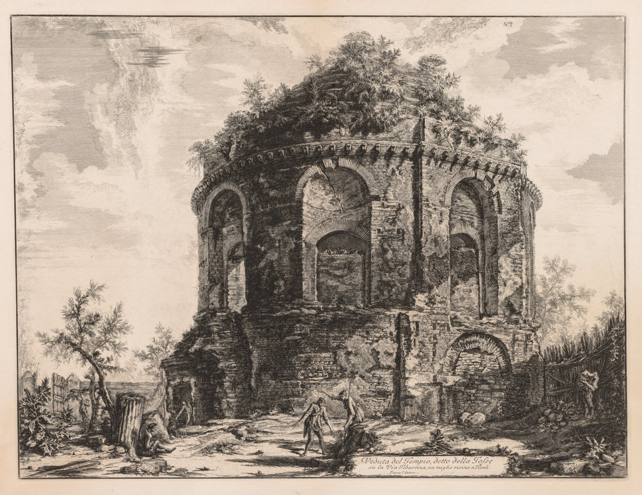 Views of Rome: The So-called Tempio della Tosse, near Tivoli, 1763 by Giovanni Battista Piranesi