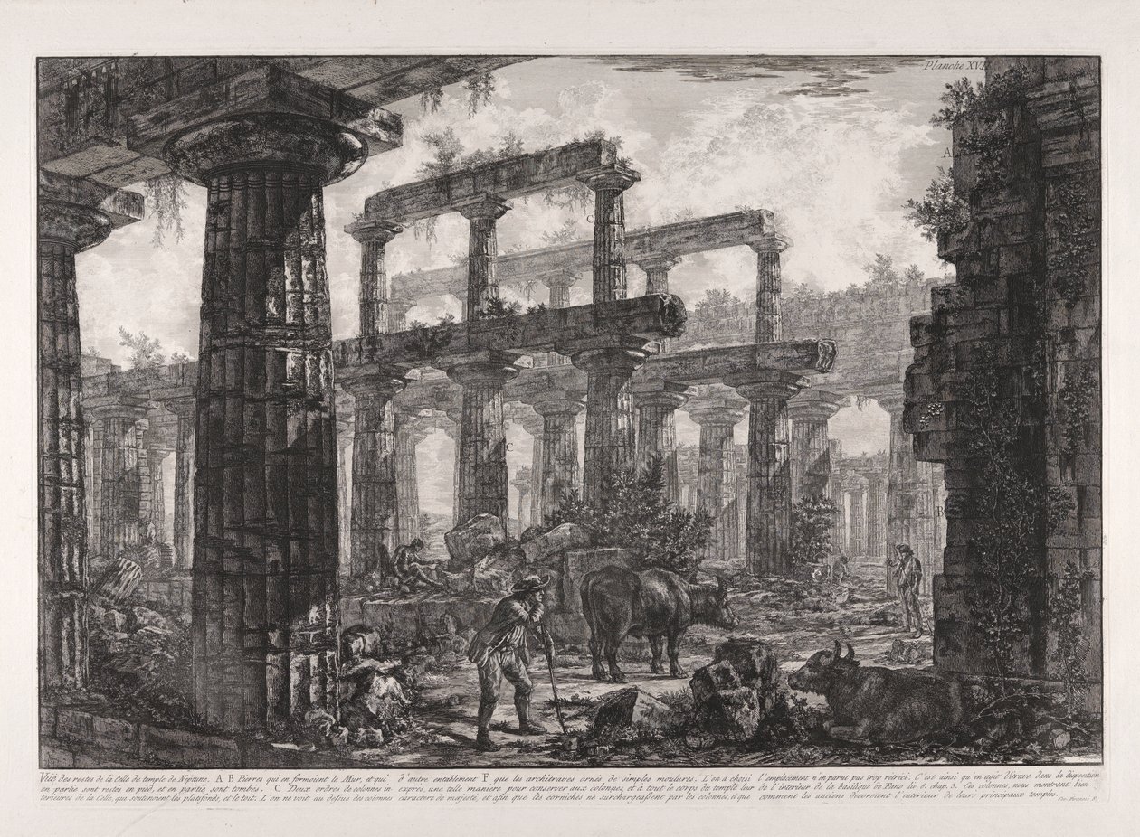View of the Remains of the Cella of the Temple of Neptune, from Different Views by Giovanni Battista Piranesi