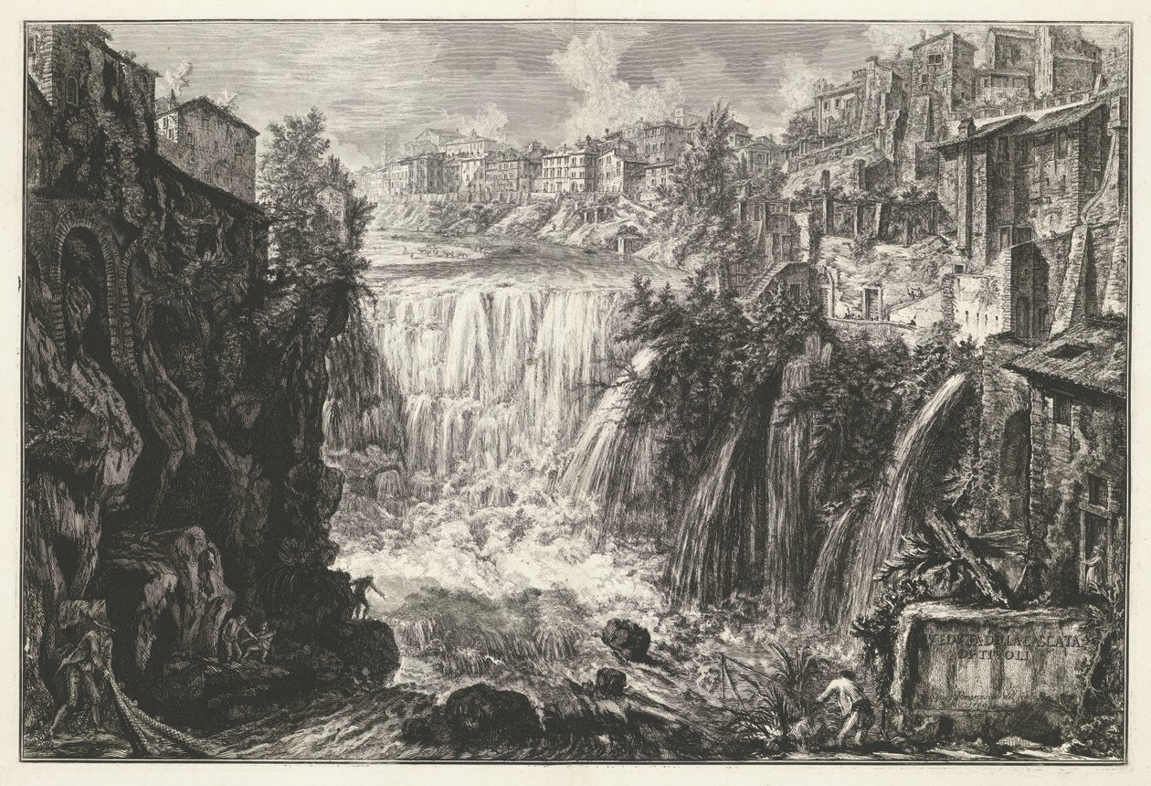 Waterfall in Tivoli (Views of Rome) by Giovanni Battista Piranesi