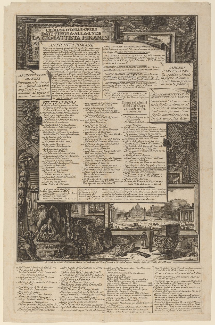 Catalog of Works Published So Far by Giovanni Battista Piranesi by Giovanni Battista Piranesi and Francesco Piranesi