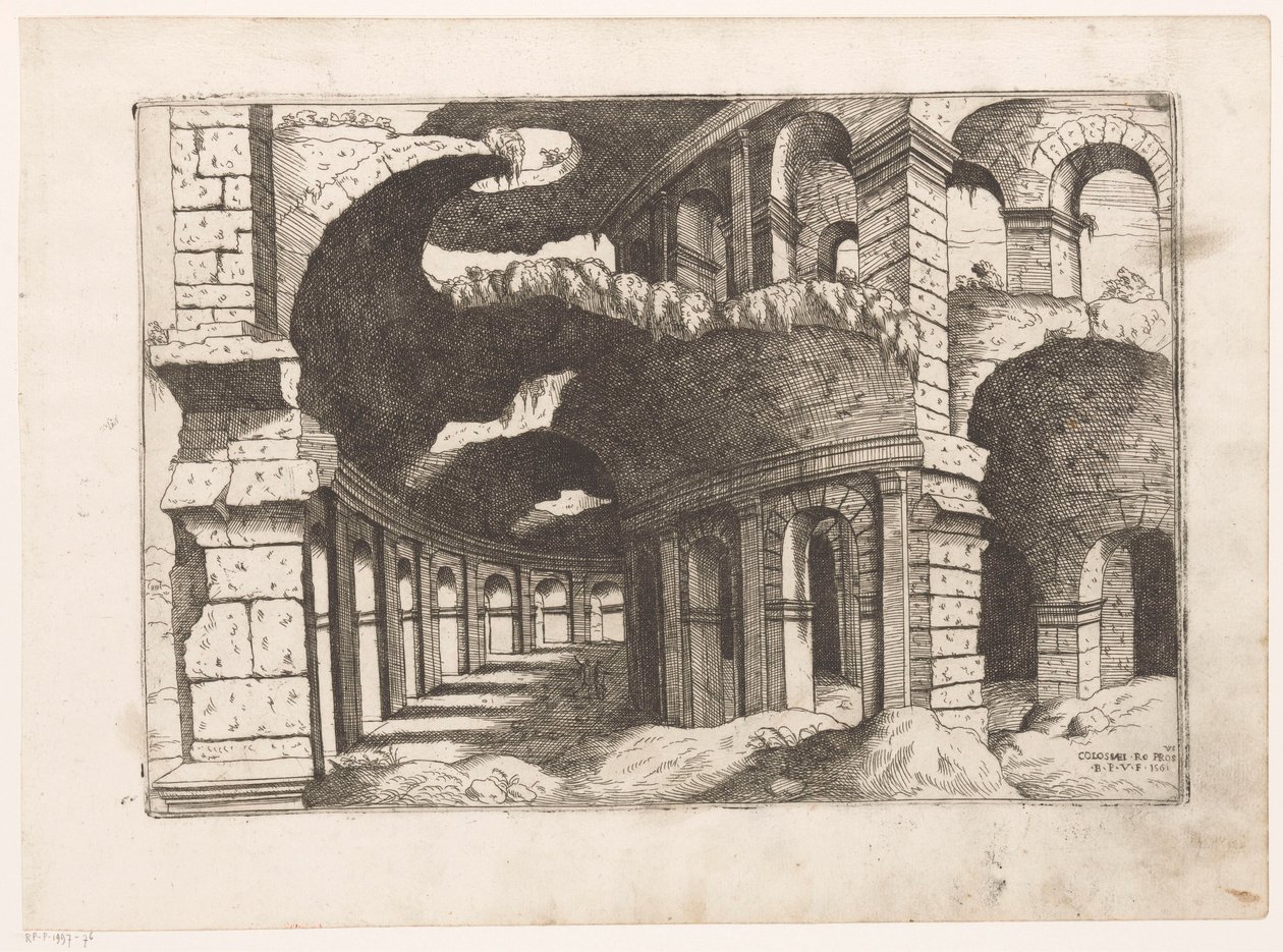 View in the Colosseum in Rome by Giovanni Battista Pittoni (I)