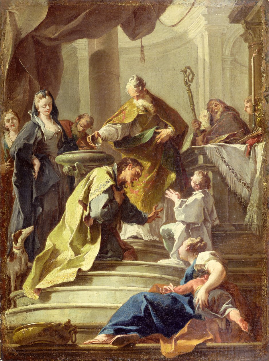 St. Prosdocimus Baptising St. Daniel by Giovanni Battista Pittoni