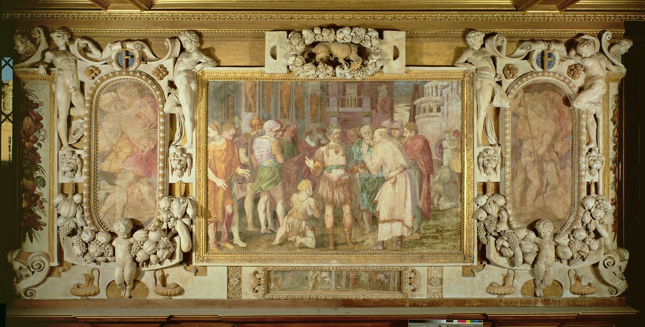 The Unification of the State, Decorative Scheme in the Gallery of Francis I (detail) by Giovanni Battista Rosso Fiorentino