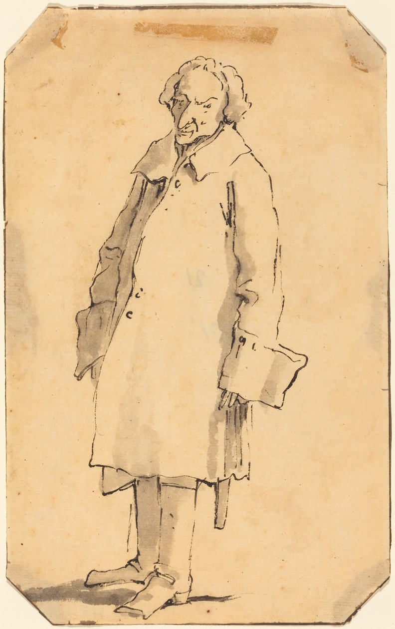 A Standing Man Wearing a Great Coat and Boots by Giovanni Battista Tiepolo
