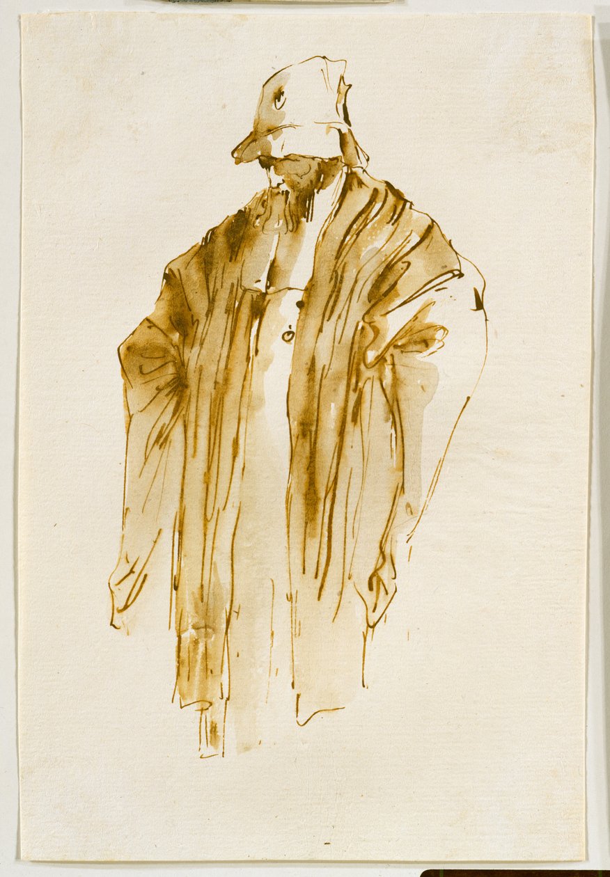 Bearded Man Looking Down to the Left by Giovanni Battista Tiepolo