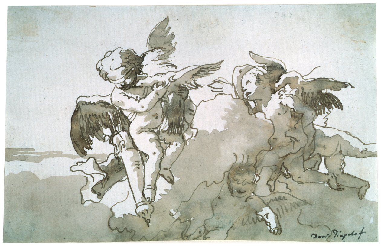 Cupids with Doves and a Torch by Giovanni Battista Tiepolo