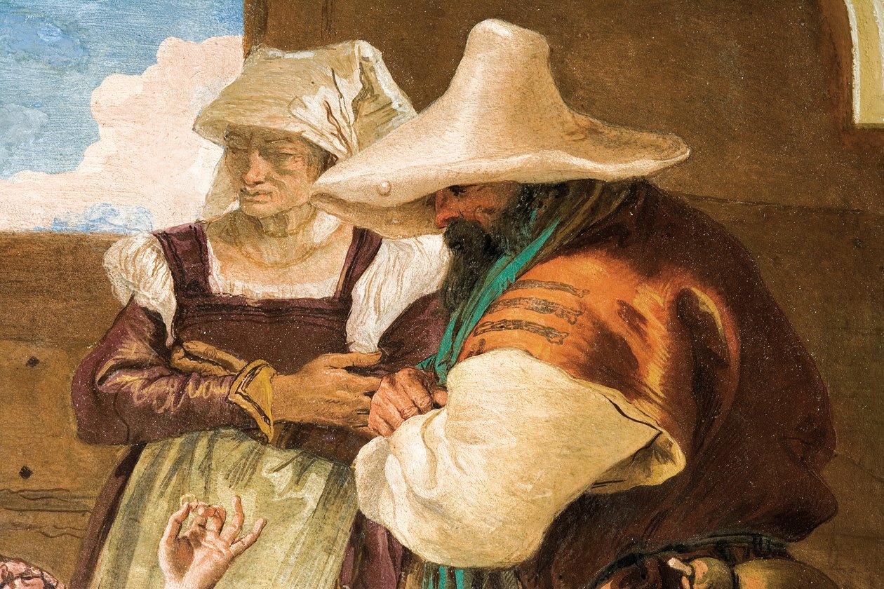 Detail from Angelica and Medoro Taking Leave of the Peasants from the Room of Orlando Furioso in the Palazzina by Giovanni-Battista Tiepolo