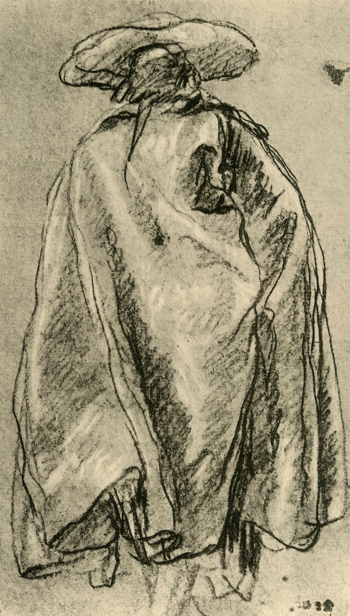 Man in a Big Cloak Seen from Behind by Giovanni Battista Tiepolo