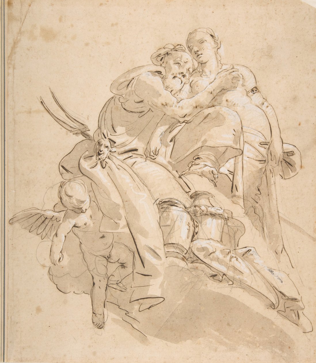 Marine Deity with Attendant Female Figure by Giovanni Battista Tiepolo