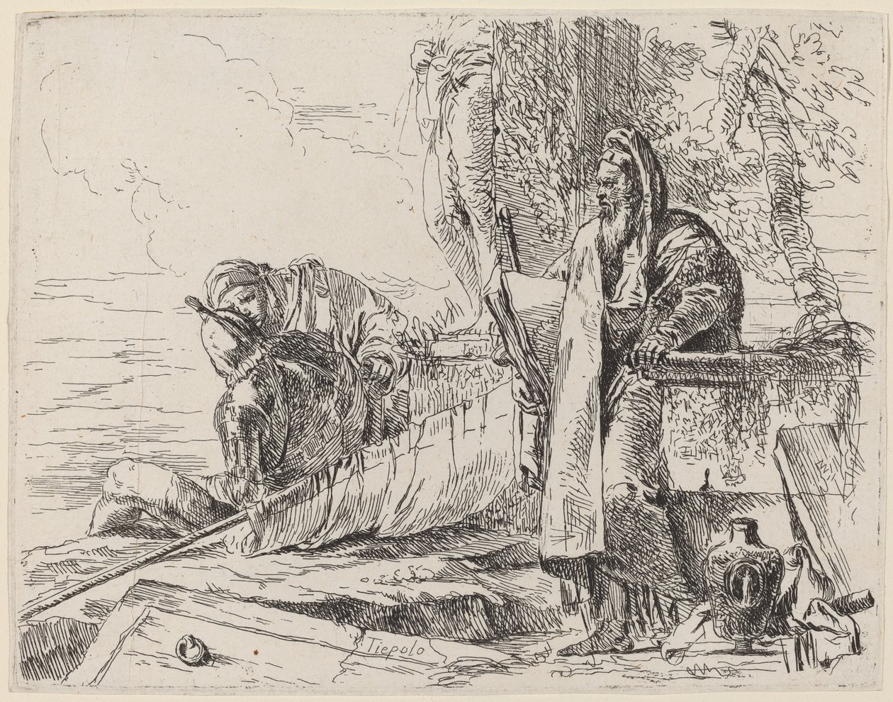 Standing Philosopher and Two Other Figures by Giovanni Battista Tiepolo