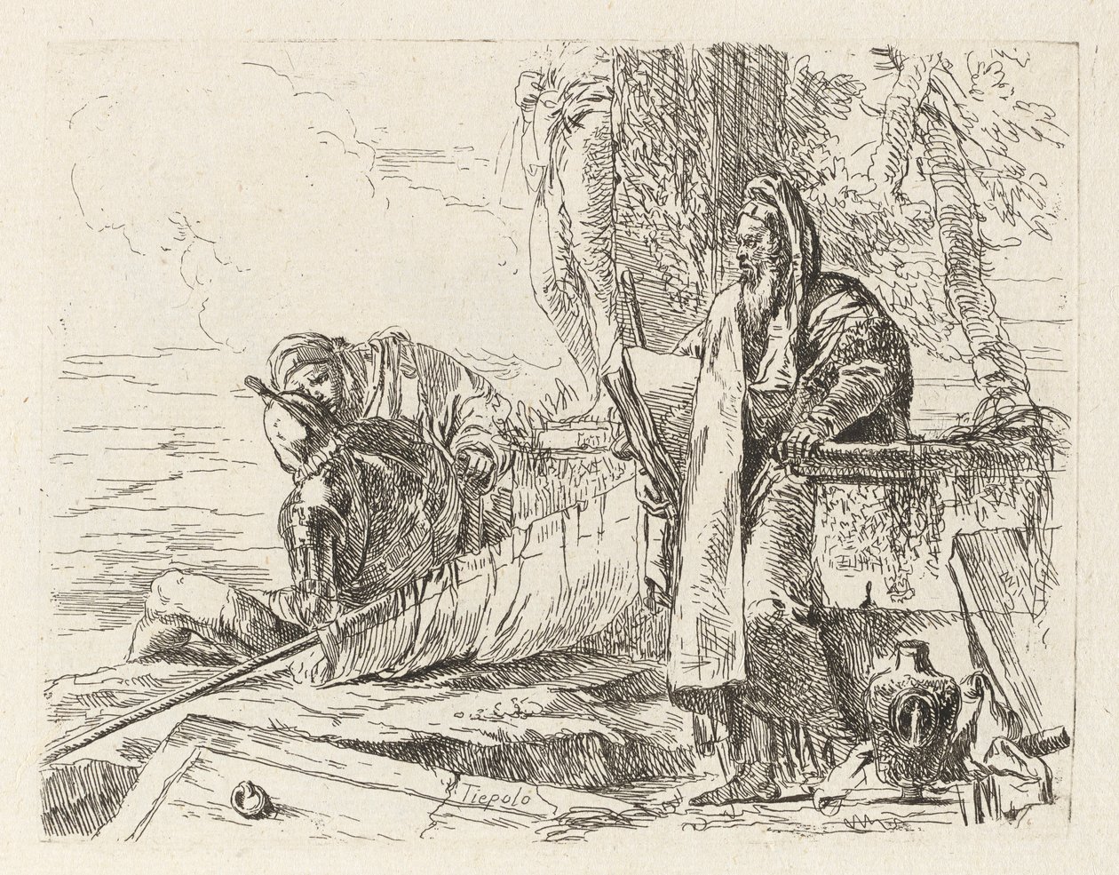 Standing Philosopher and Two Other Figures (from Various Capriccios) by Giovanni Battista Tiepolo