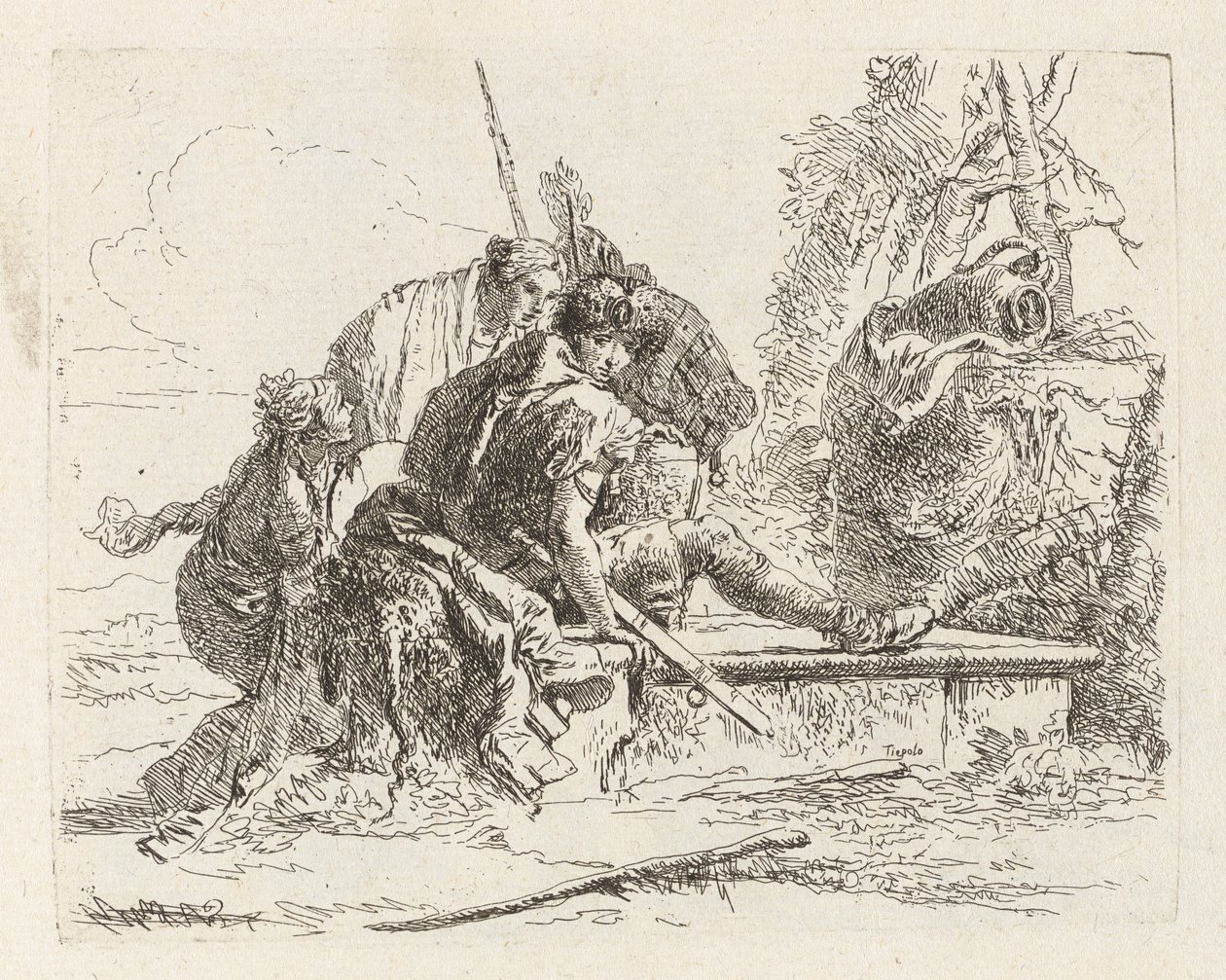 Two Soldiers and Two Women, from Various Capriccios by Giovanni Battista Tiepolo
