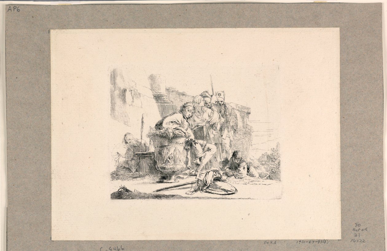 Youth Sitting by an Urn and Other Figures, from the Vari Capricci by Giovanni Battista Tiepolo