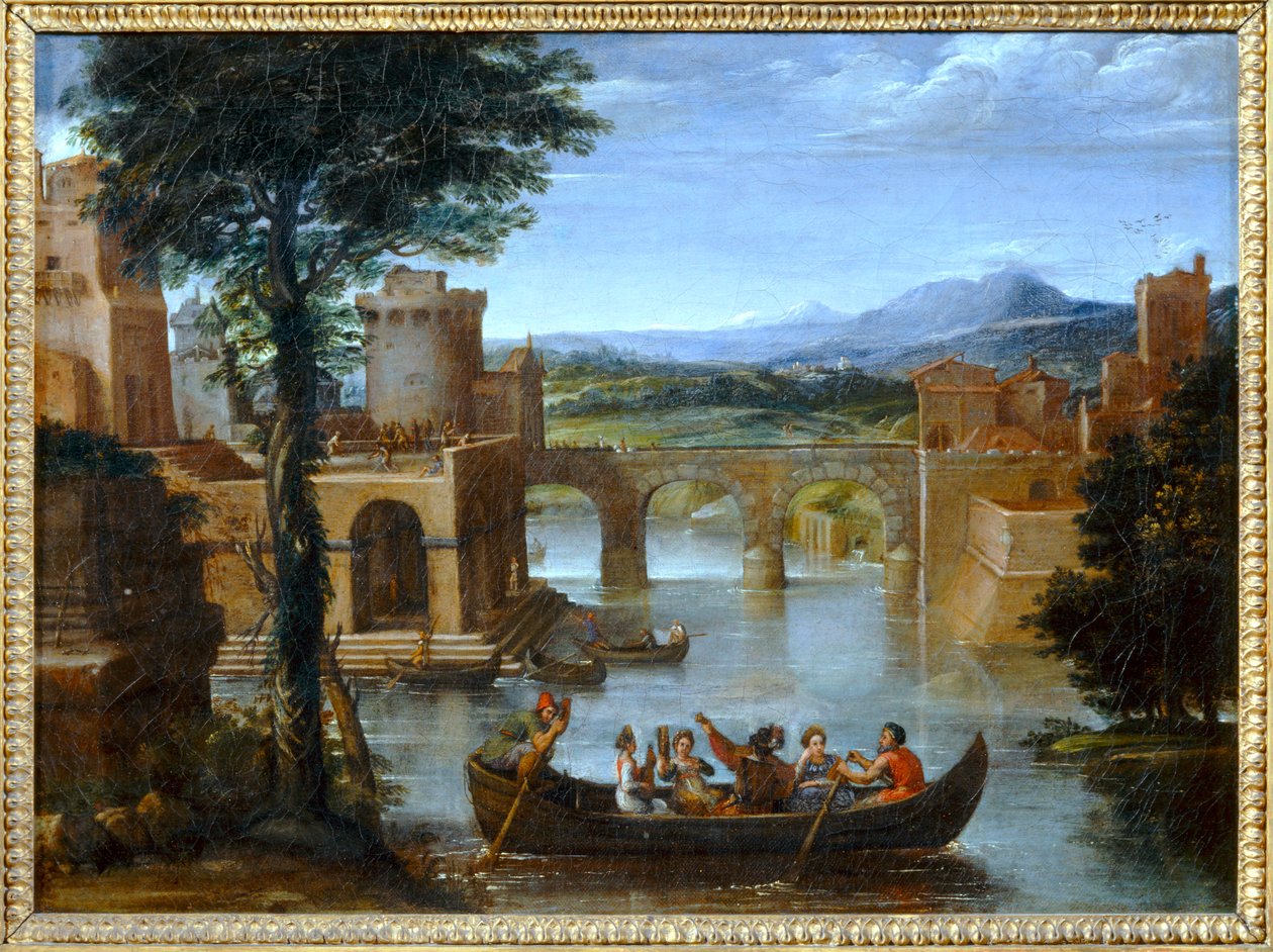 Concert on the Water, Also Known as The Small Bridge by Giovanni Battista Viola