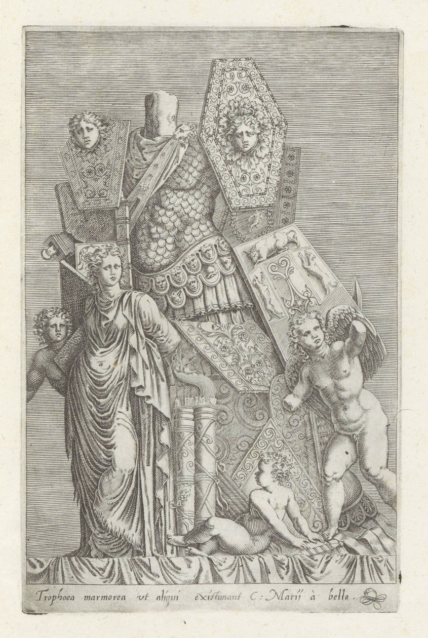 Trophy of Weapons, a Female Figure, and Angels by Giovanni Battista de