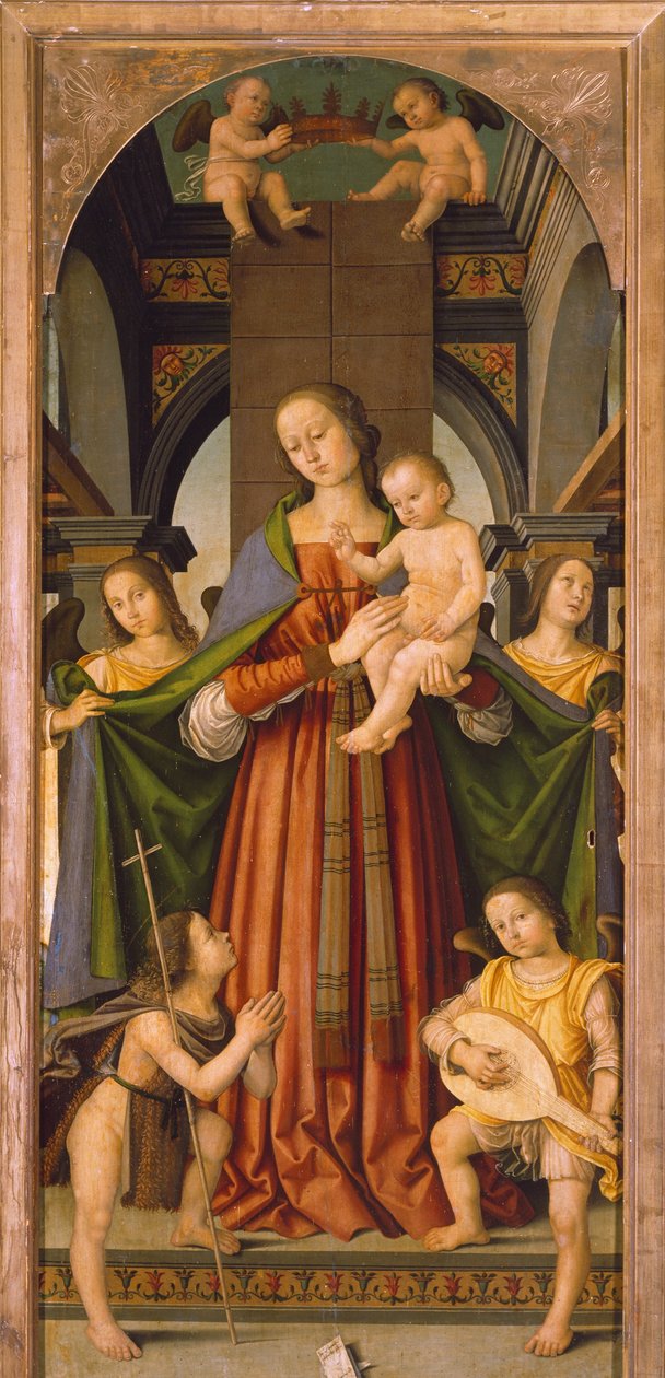 Madonna with Child, central panel of Madonna with Child Triptych with Saints by Giovanni Battista the Elder Bertucci