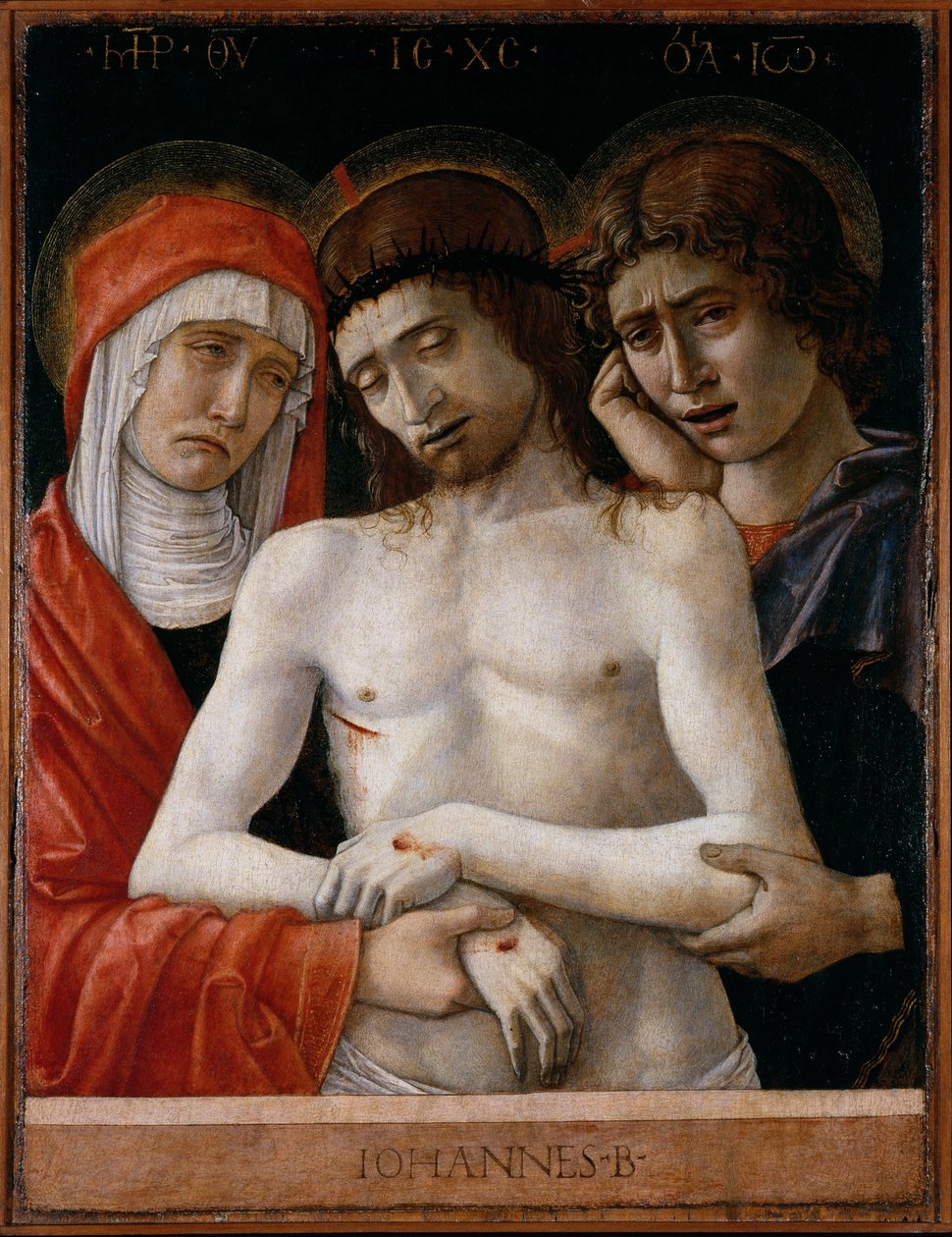 Pietà with Madonna and St. John the Evangelist by Giovanni Bellini