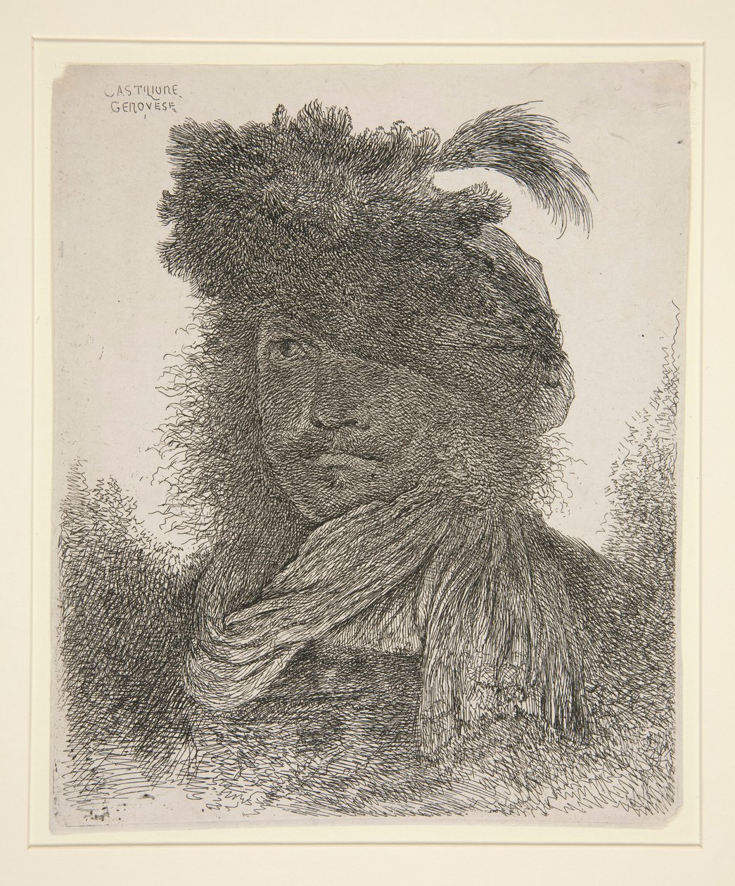Man Looking Forward with his Face in a Shadow by Giovanni Benedetto Castiglione