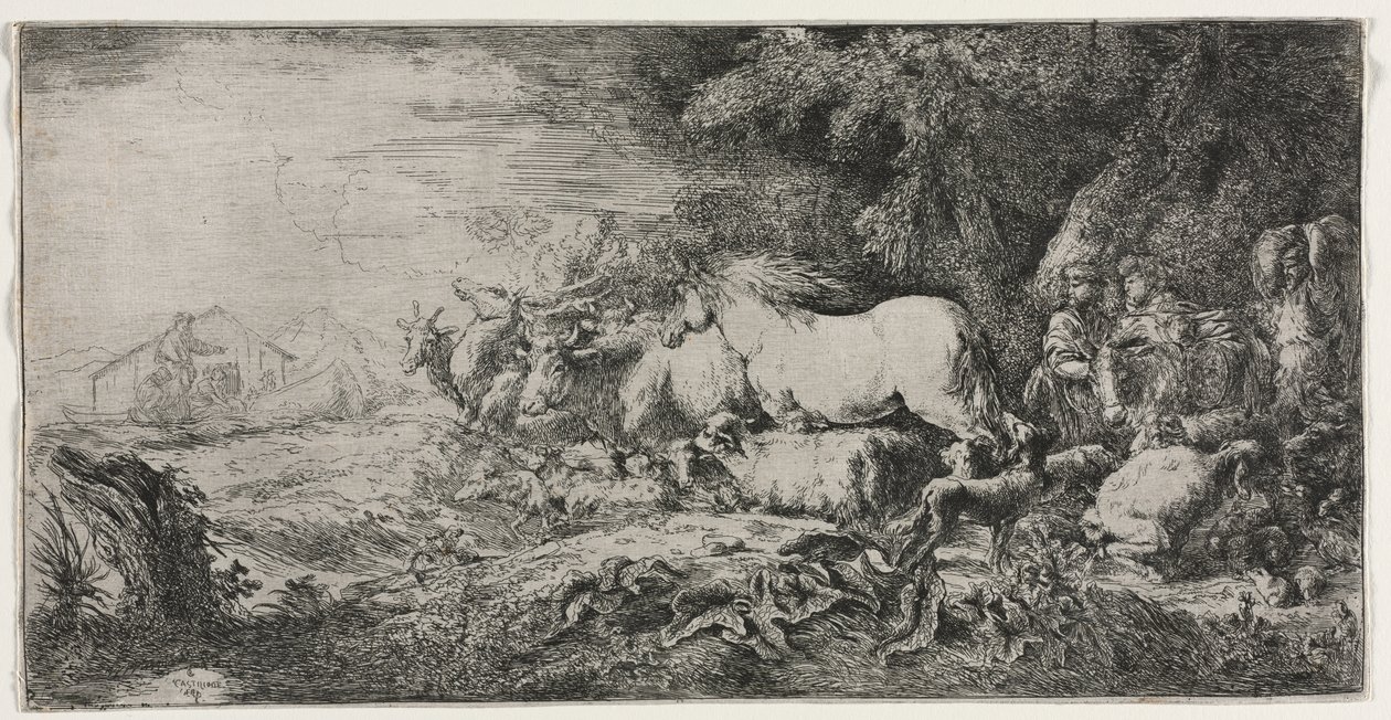 Noah and the Animals Entering the Ark by Giovanni Benedetto Castiglione