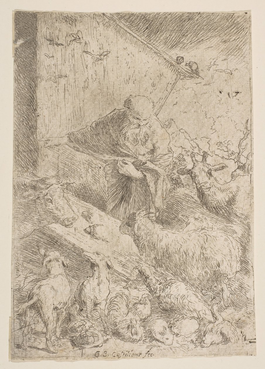 Noah Letting the Animals into the Ark by Giovanni Benedetto Castiglione
