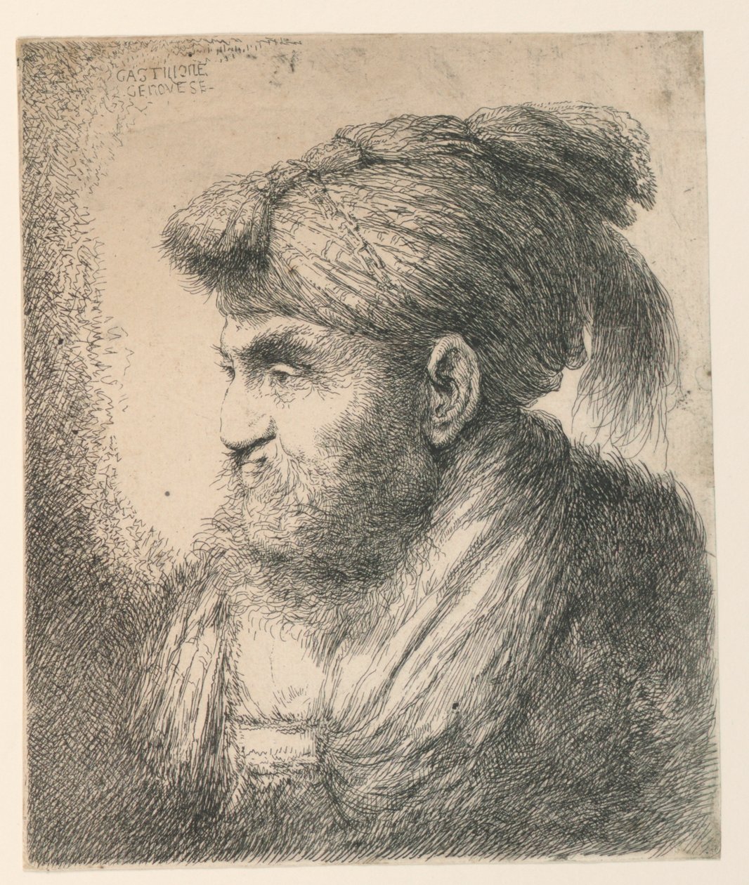 Portrait of a Man with a Turban by Giovanni Benedetto Castiglione