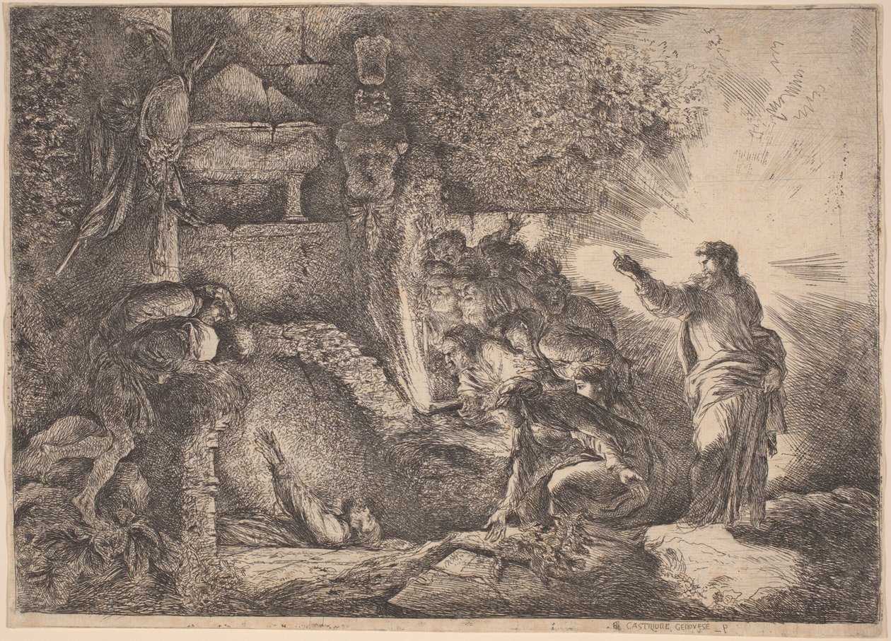 The Resurrection of Lazarus by Giovanni Benedetto Castiglione