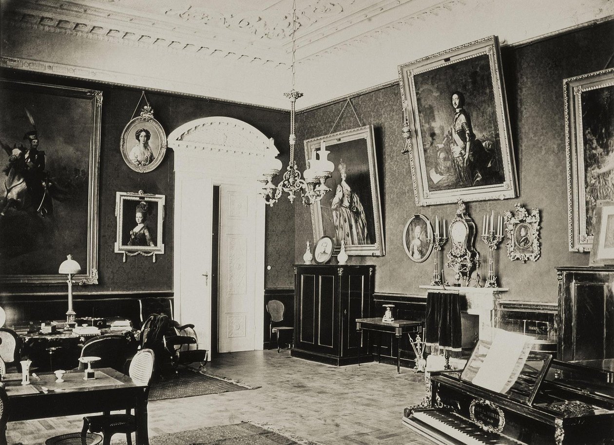 The Paskevich Residence in Gomel, Red Living Room, 1860s by Giovanni Bianchi