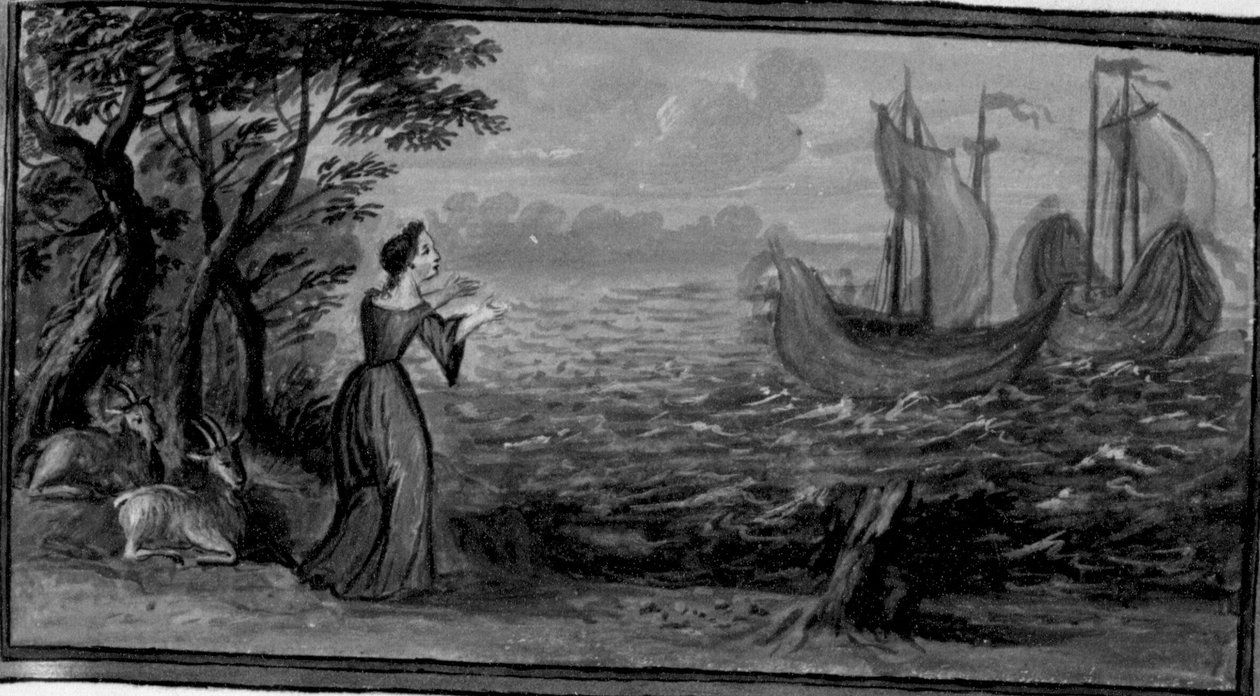 Decameron, Beritola is abandoned on the island of Ponzo. Second day, story 6 by Giovanni Boccaccio