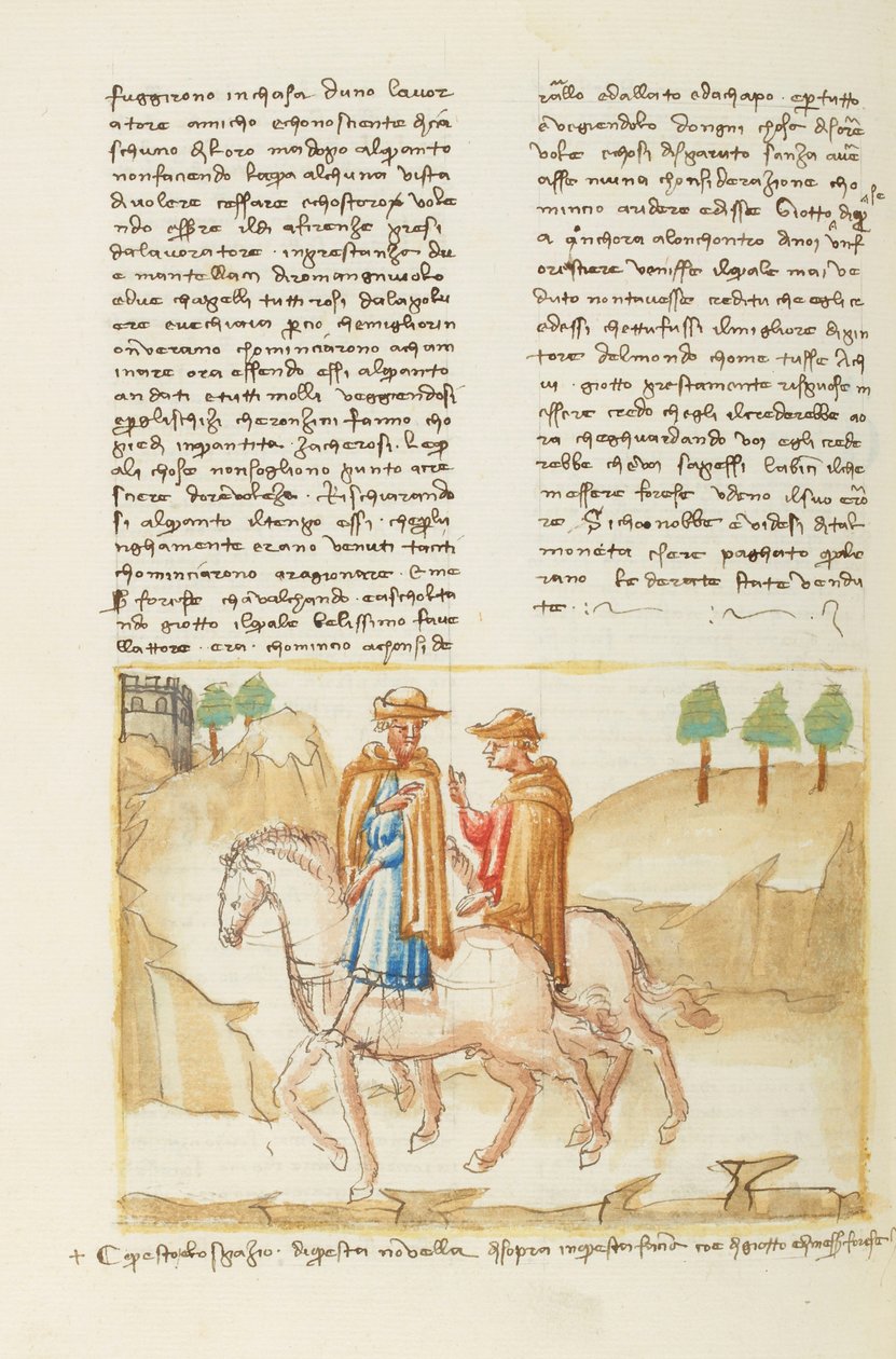 Decameron, The Pot Calls the Kettle Black - Forese da Rabatta and Giotto Riding, Sixth Day, Tale 5. by Giovanni Boccaccio