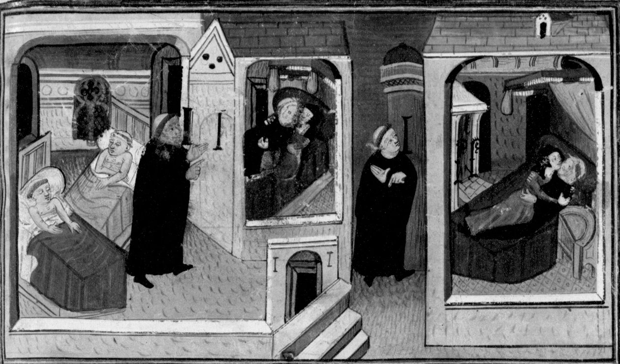 Decameron, The Abbot Spies on the Monk in His Cell; The Monk in Turn Spies on the Abbot. First Day, Story 4 by Giovanni Boccaccio