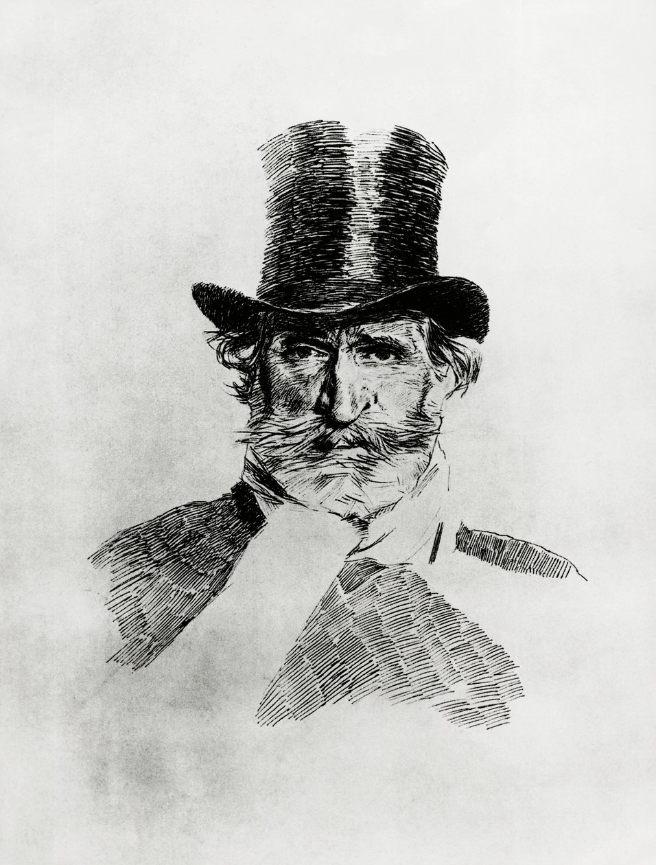 Portrait of Giuseppe Verdi, Italian Composer, Drawing by Giovanni Boldini by Giovanni Boldini