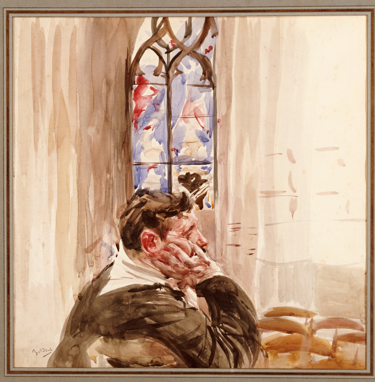 Portrait of a Man in a Church, 1900 by Giovanni Boldini