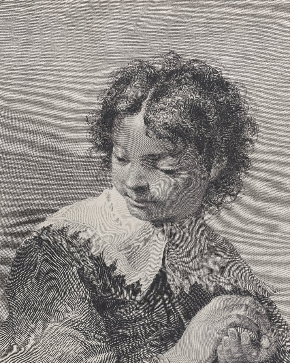 Boy with a Lace Collar Holding a Piece of Fruit by Giovanni Cattini