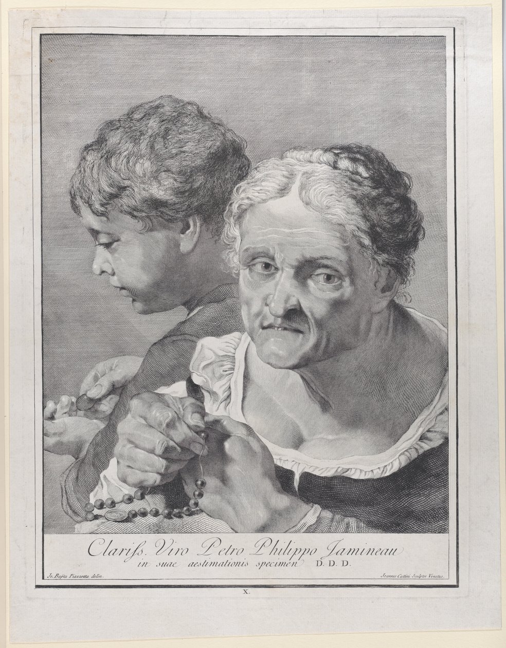 Old Woman with a Rosary and a Boy Counting Coins by Giovanni Cattini