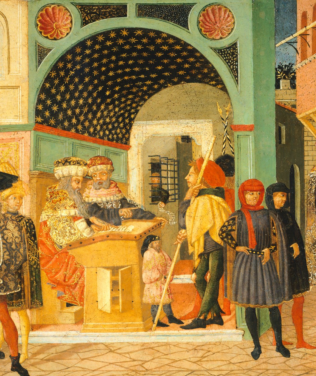 Stories of Susanne, circa 1450, right side of painted chest by Giovanni di Ser Giovanni, known as Lo Scheggia, Detail by Giovanni Di Ser Giovanni Lo Scheggia Guidi