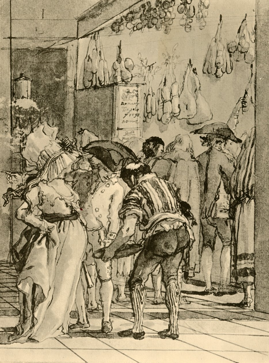 A Shop with Smoked Wares by Giovanni Domenico Tiepolo