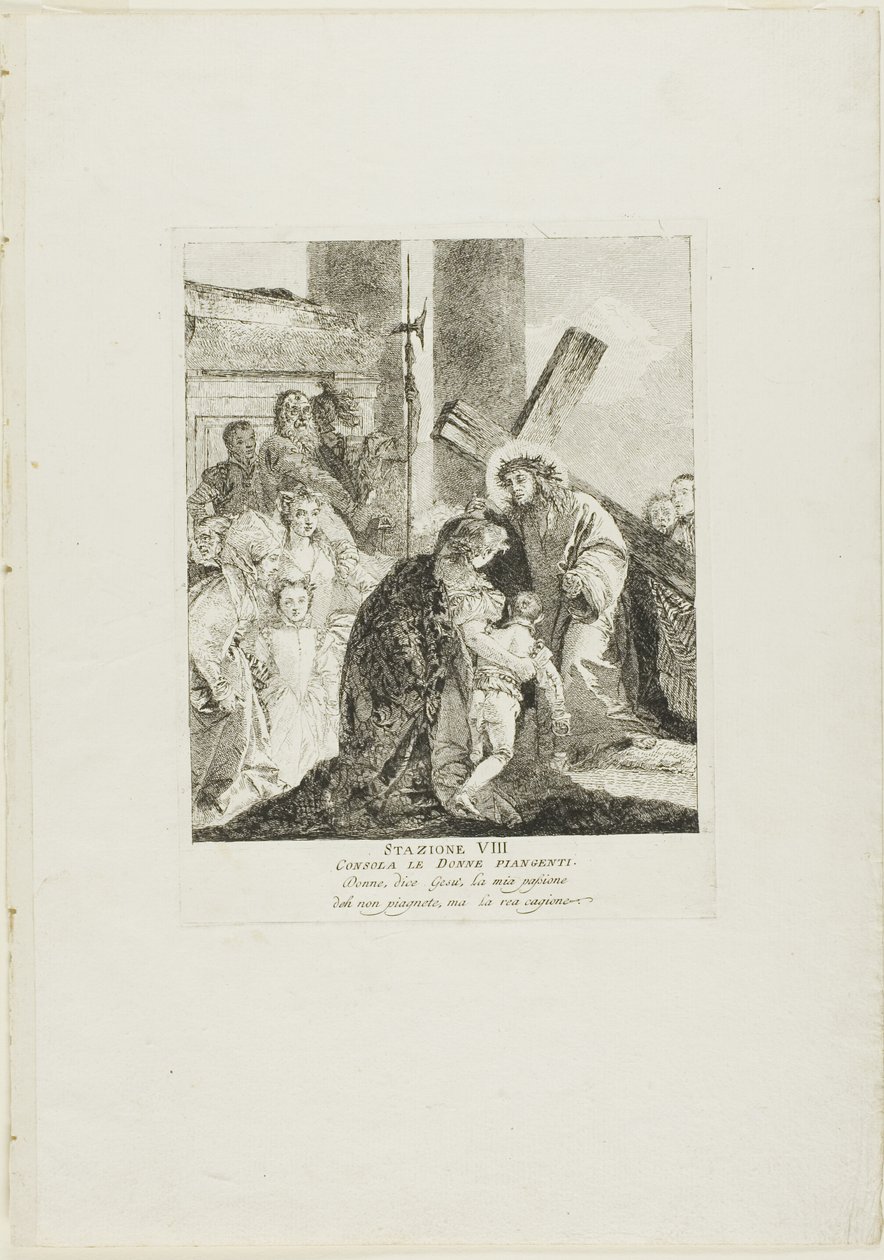 Christ Consoles the Weeping Women, plate eight from Stations of the Cross by Giovanni Domenico Tiepolo