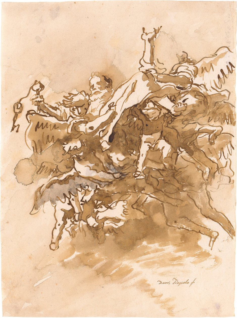 Saint Peter Carried to Heaven by Angels by Giovanni Domenico Tiepolo