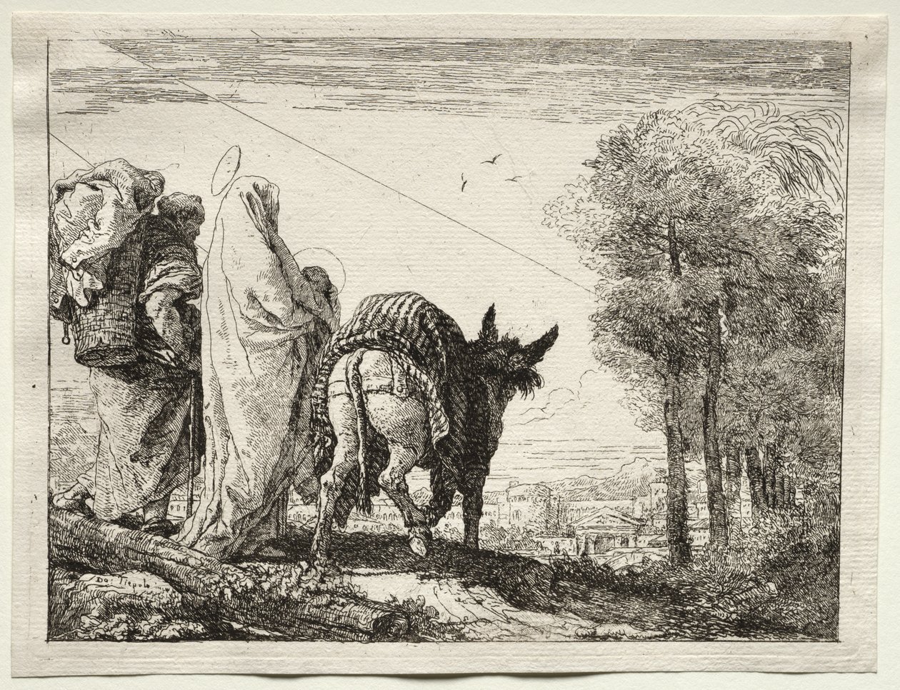 Flight into Egypt: The Holy Family Approaching a Village by Giovanni Domenico Tiepolo