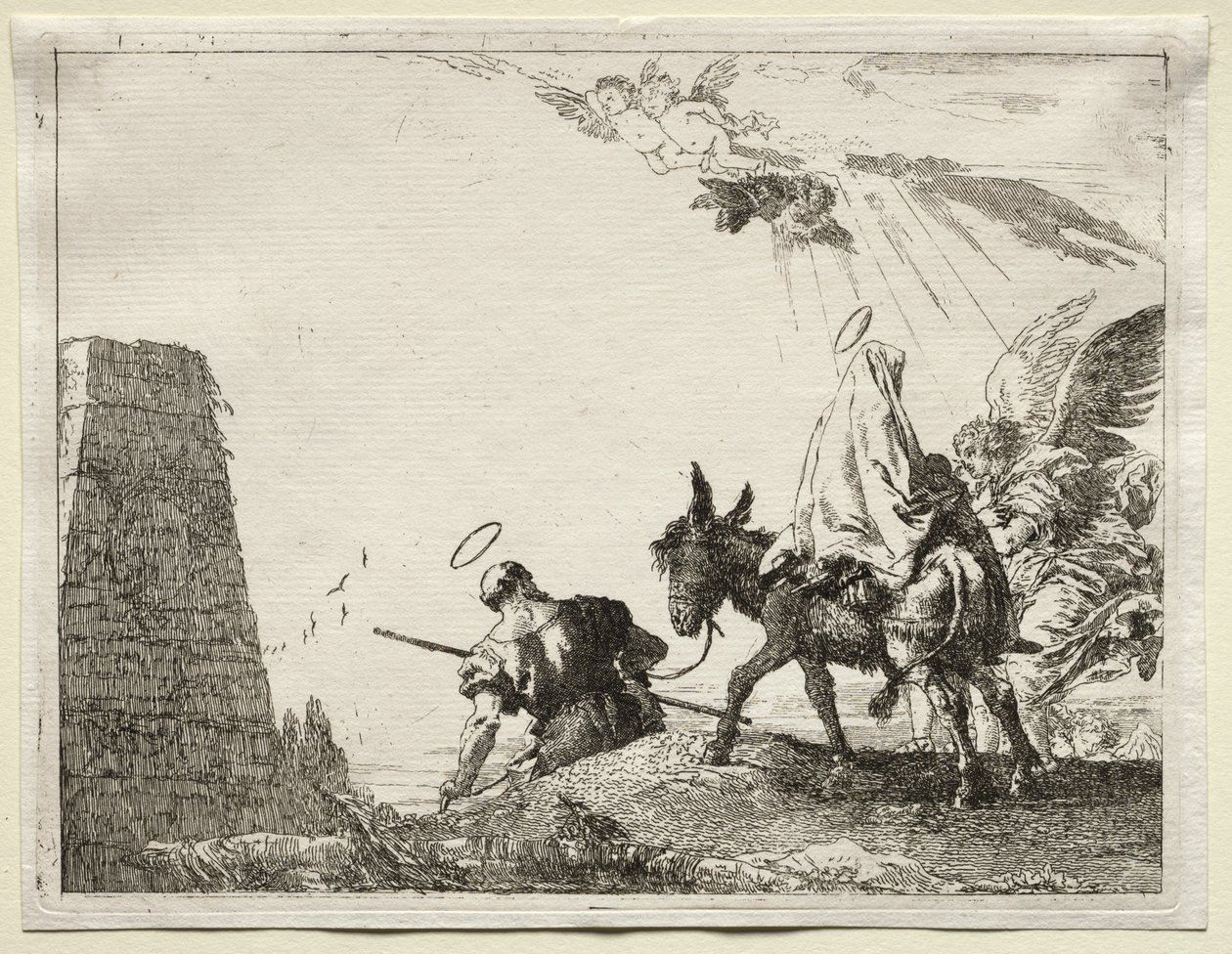 Flight into Egypt: The Holy Family Passing near a Pyramid by Giovanni Domenico Tiepolo