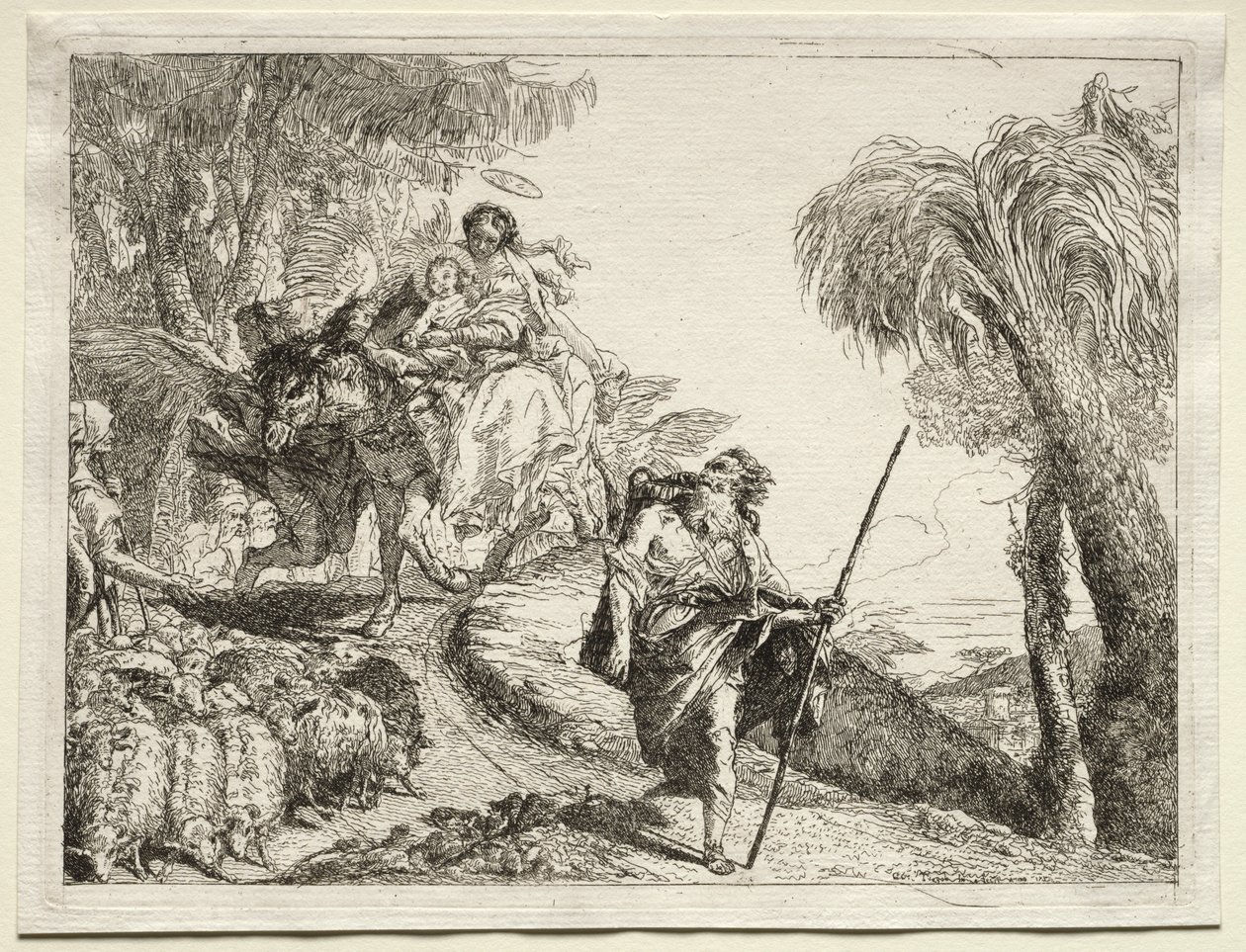 Flight into Egypt: The Holy Family and the Flock of Sheep by Giovanni Domenico Tiepolo