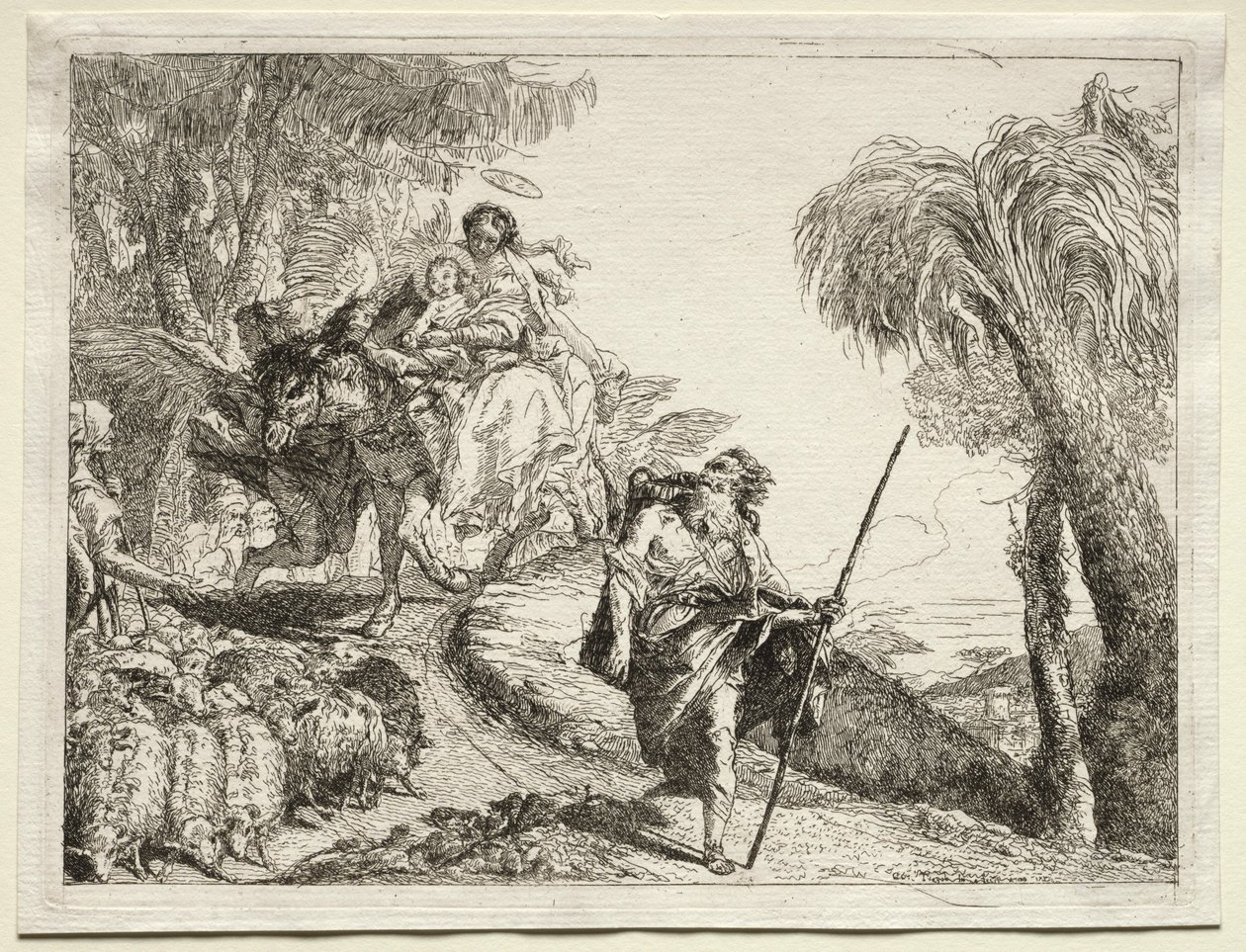 Flight into Egypt: The Holy Family and the Flock of Sheep by Giovanni Domenico Tiepolo