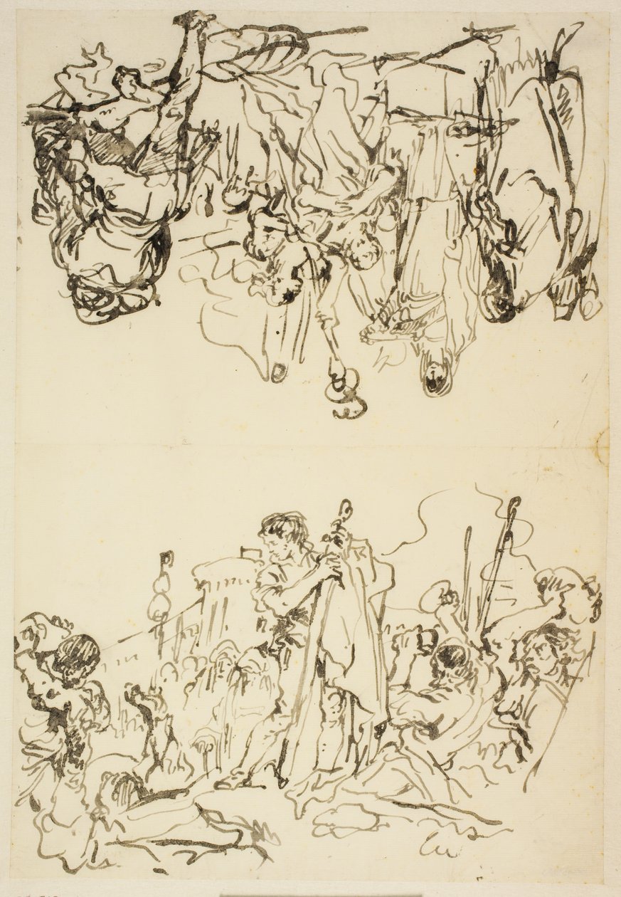 The Martyrdom of St Stephen and Agrippina Landing in Brindisi with the Ashes of Germanicus by Giovanni Domenico Tiepolo
